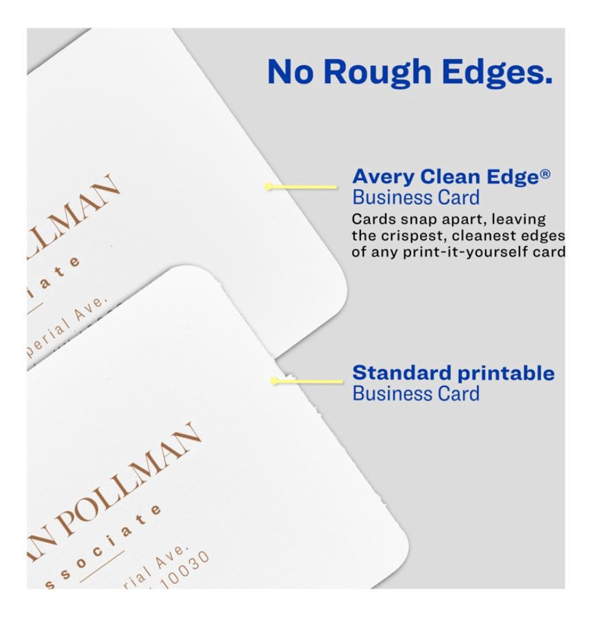slide 3 of 6, Avery Laser Square Cards With Rounded Edges, 2 1/2" X 2 1/2", White, Pack Of 180, 180 ct