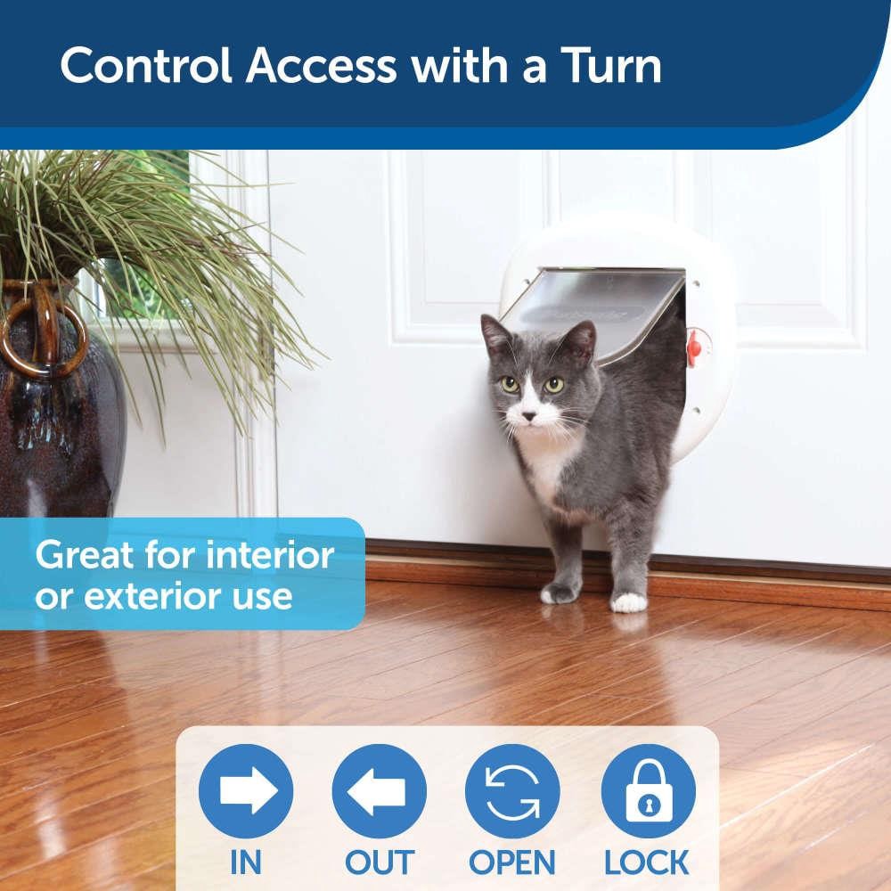 slide 2 of 6, PetSafe White Plastic Large Cat Door for Entry door, 1 ct