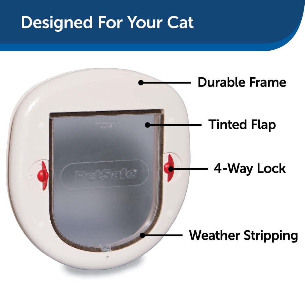 slide 3 of 6, PetSafe White Plastic Large Cat Door for Entry door, 1 ct