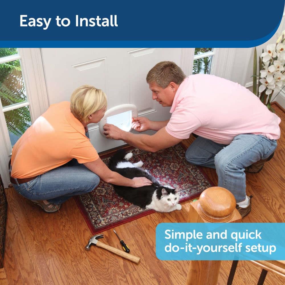 slide 4 of 6, PetSafe White Plastic Large Cat Door for Entry door, 1 ct