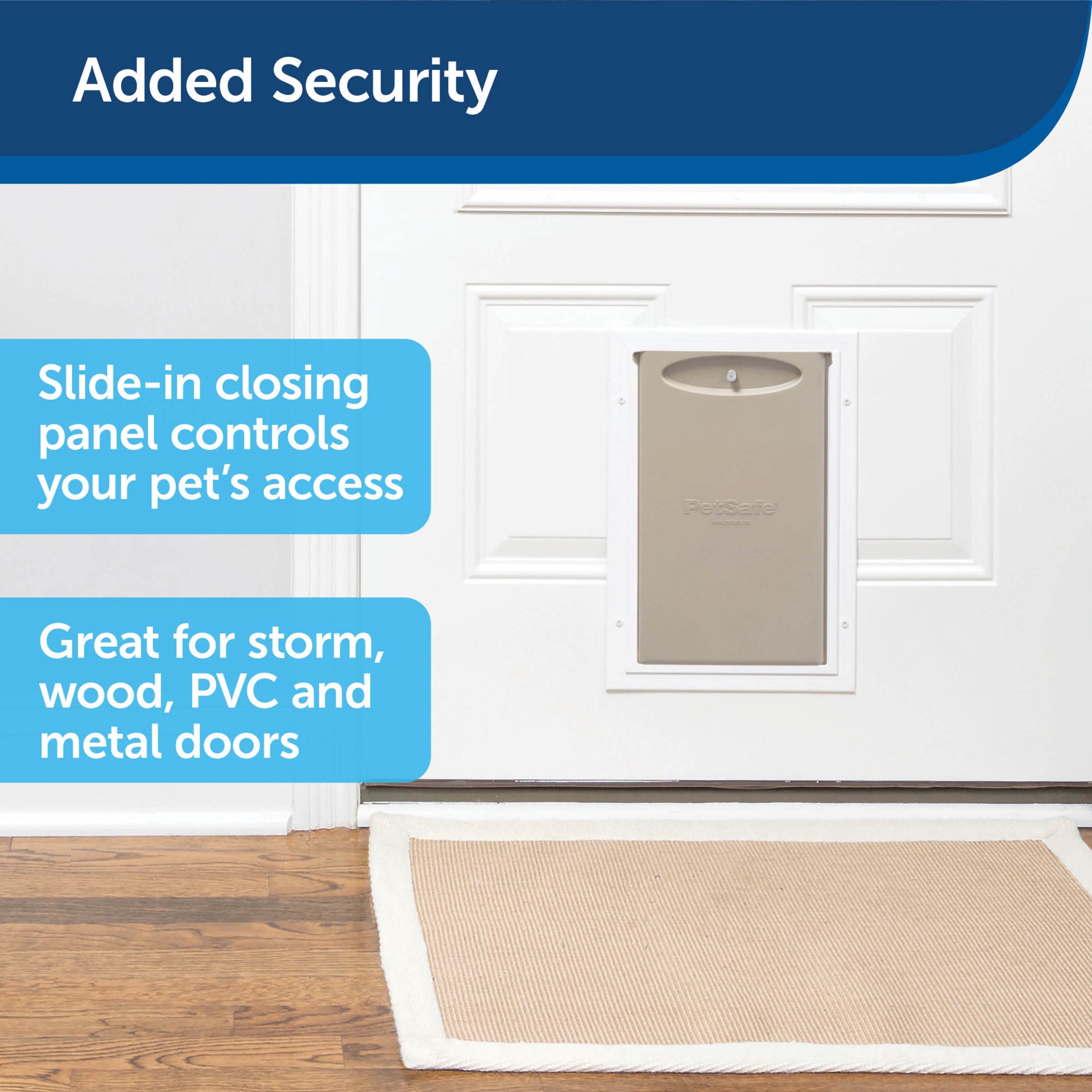 slide 4 of 6, PetSafe White Aluminum Large Dog/Cat Door for Entry door, 1 ct