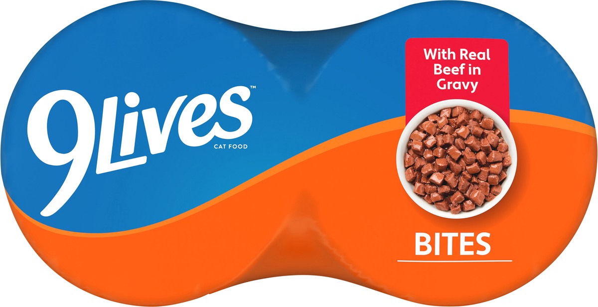 slide 15 of 15, 9 Lives Bites Beef In Gravy Cat Food - 4 Count, 4 ct