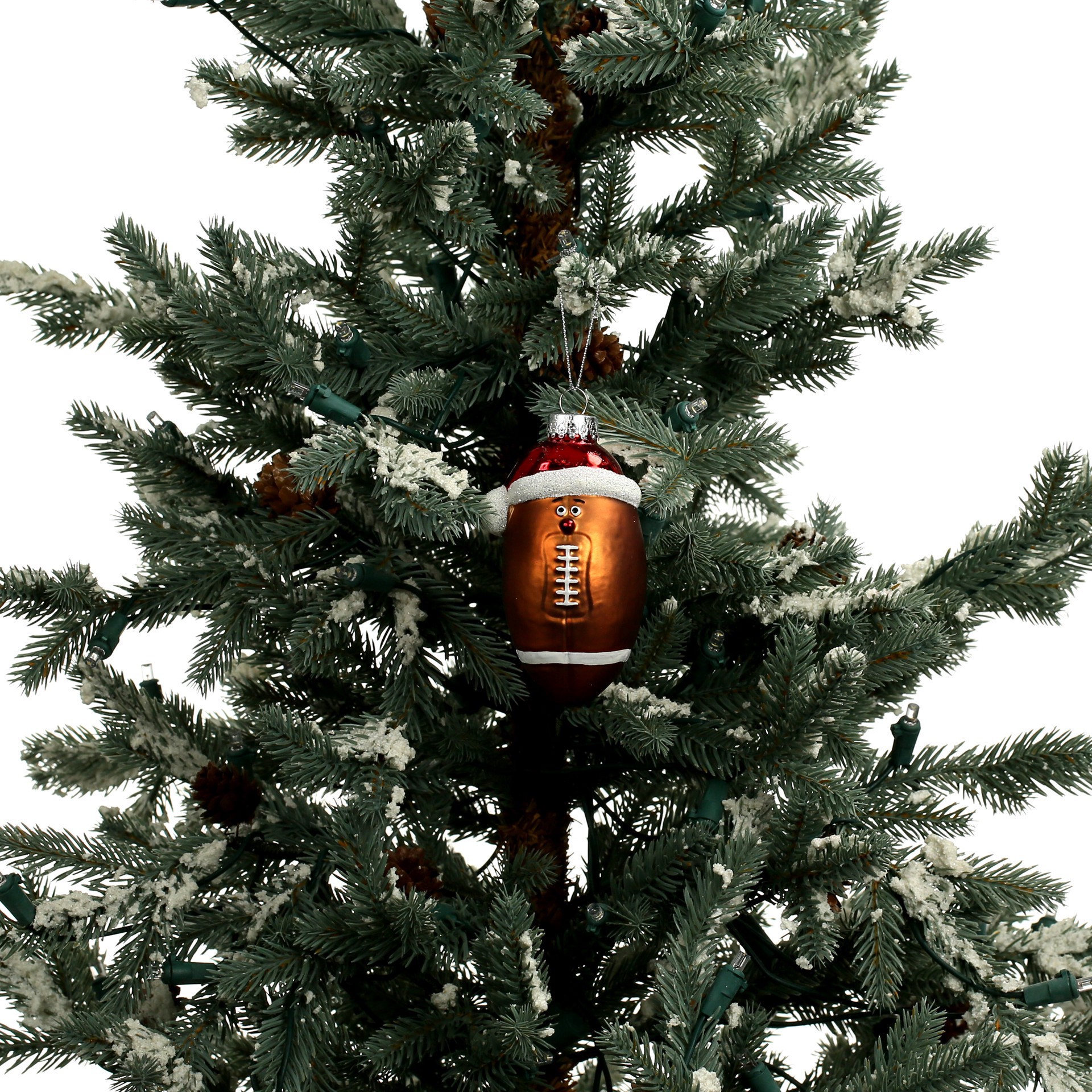 slide 2 of 3, 4" Football Glass Ornament By Ashland, 2.36 in x 2.08 in x 4 in
