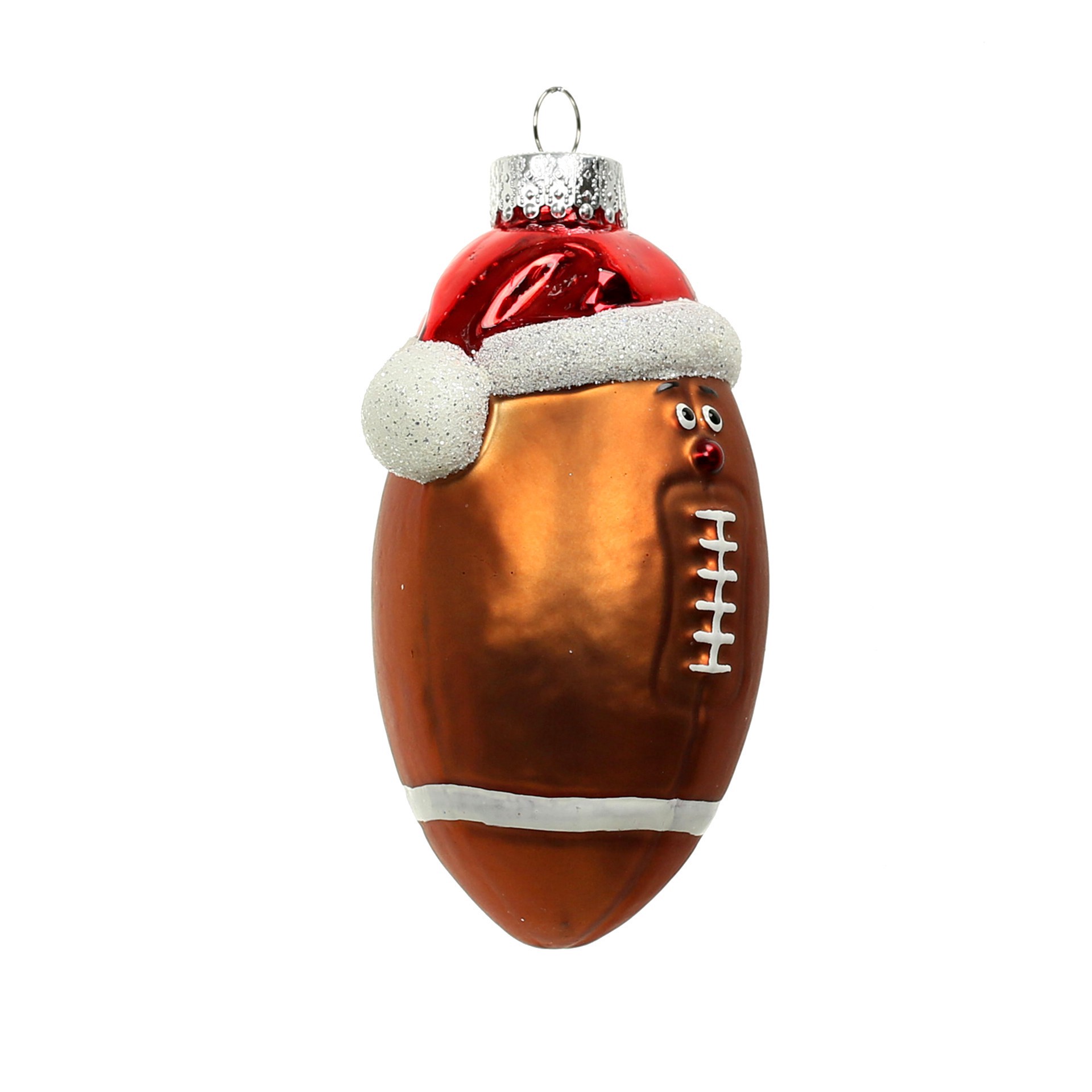 slide 3 of 3, 4" Football Glass Ornament By Ashland, 2.36 in x 2.08 in x 4 in