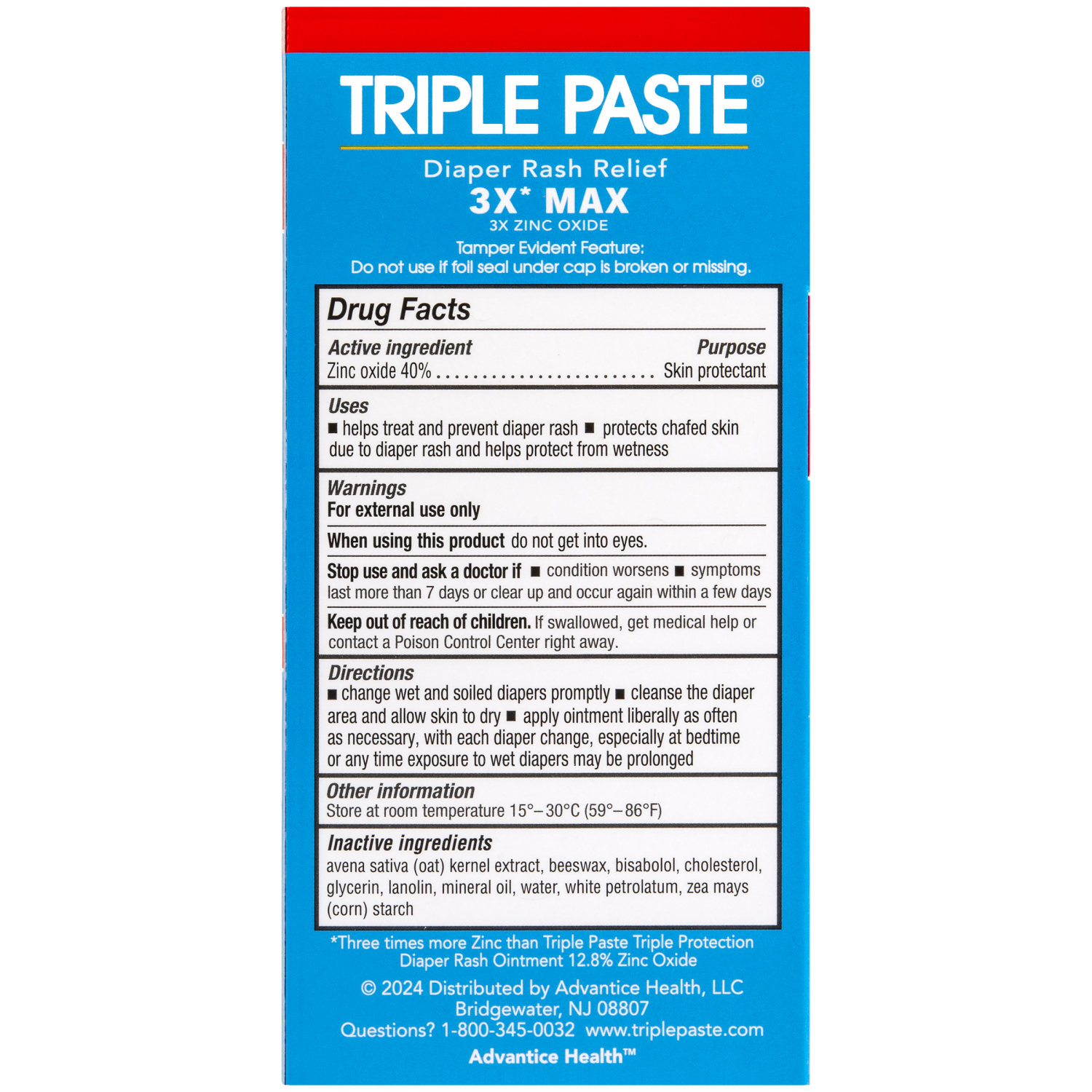 slide 2 of 2, Triple Paste 3x Max Diaper Rash Relief Ointment - 2oz, 2 oz