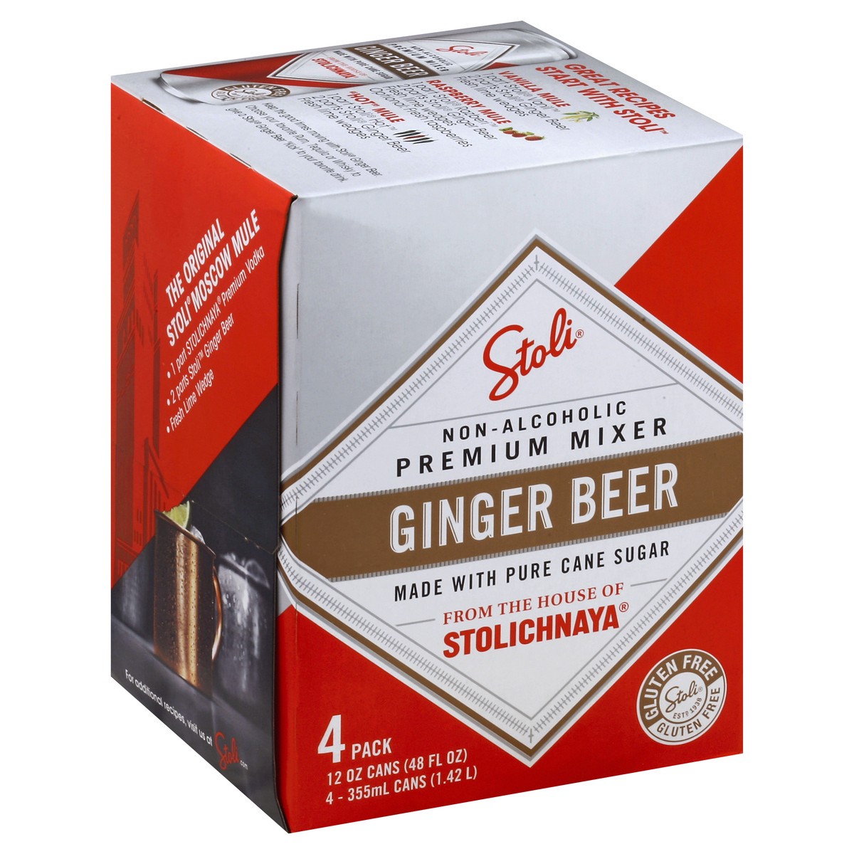 slide 3 of 5, Stoli Ginger Beer Non Alcoholic Mixer, Cans - 4 ct; 8.4 fl oz, 4 ct; 8.4 fl oz