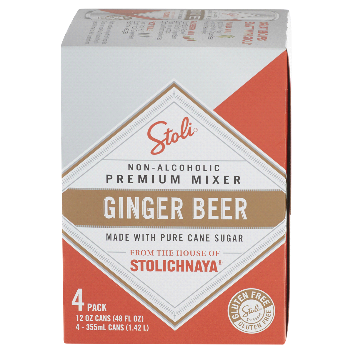 slide 1 of 5, Stoli Ginger Beer Non Alcoholic Mixer, Cans - 4 ct; 8.4 fl oz, 4 ct; 8.4 fl oz