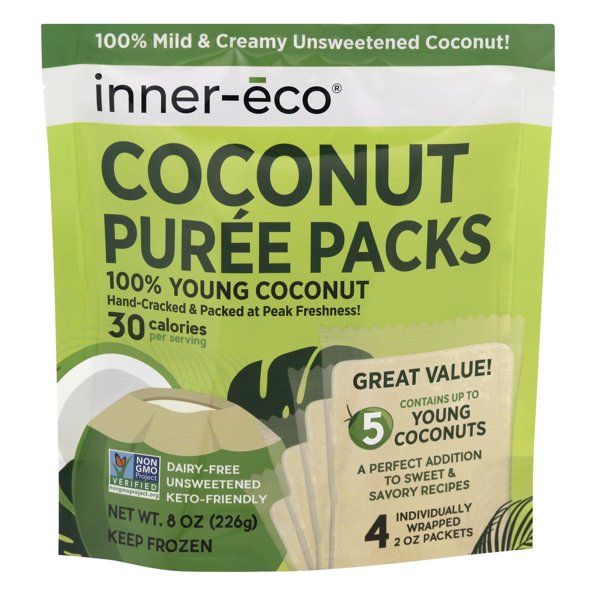 slide 1 of 1, Inner Eco Coconut Puree Pack 4 ea, 4 ct