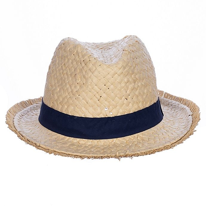 slide 2 of 4, Nolan Originals Toddler paper straw frayed edge fedora hat, 1 ct