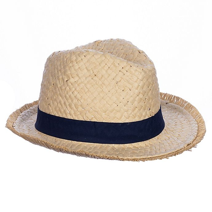 slide 3 of 4, Nolan Originals Toddler paper straw frayed edge fedora hat, 1 ct