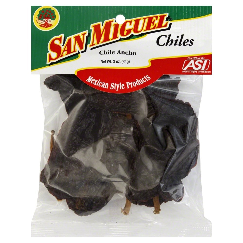 slide 1 of 1, San Miguel Dried Ancho Peppers, 3 oz