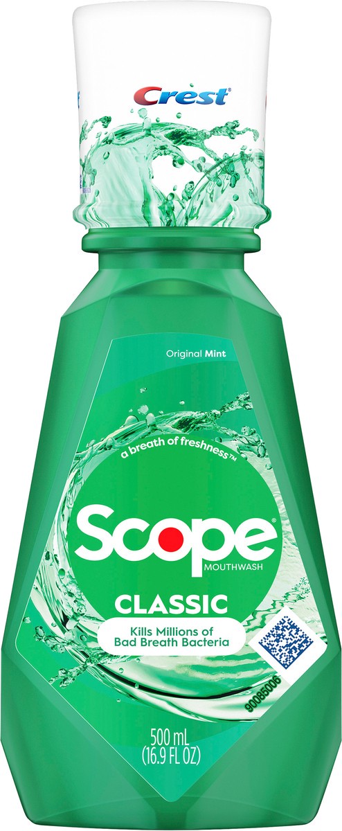 slide 2 of 7, Crest Scope Classic Mouthwash, Original Mint, 500mL, 16.9 fl oz