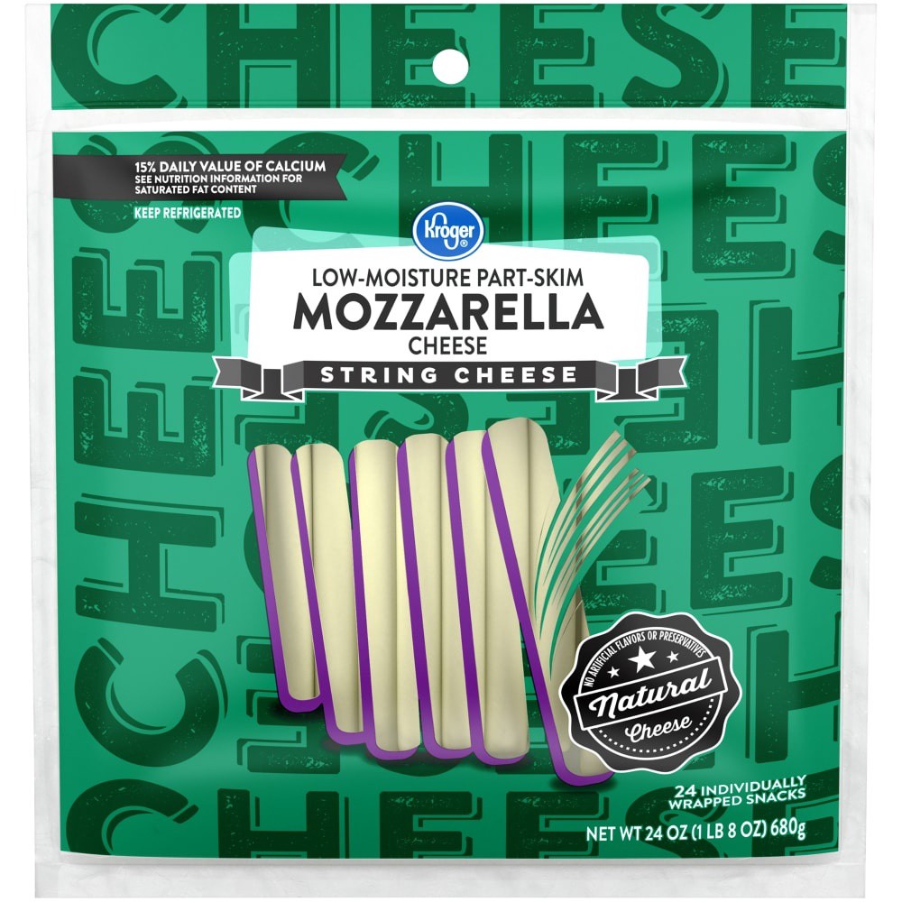 slide 1 of 4, Kroger Mozzarella String Cheese, 24 ct; 1 oz