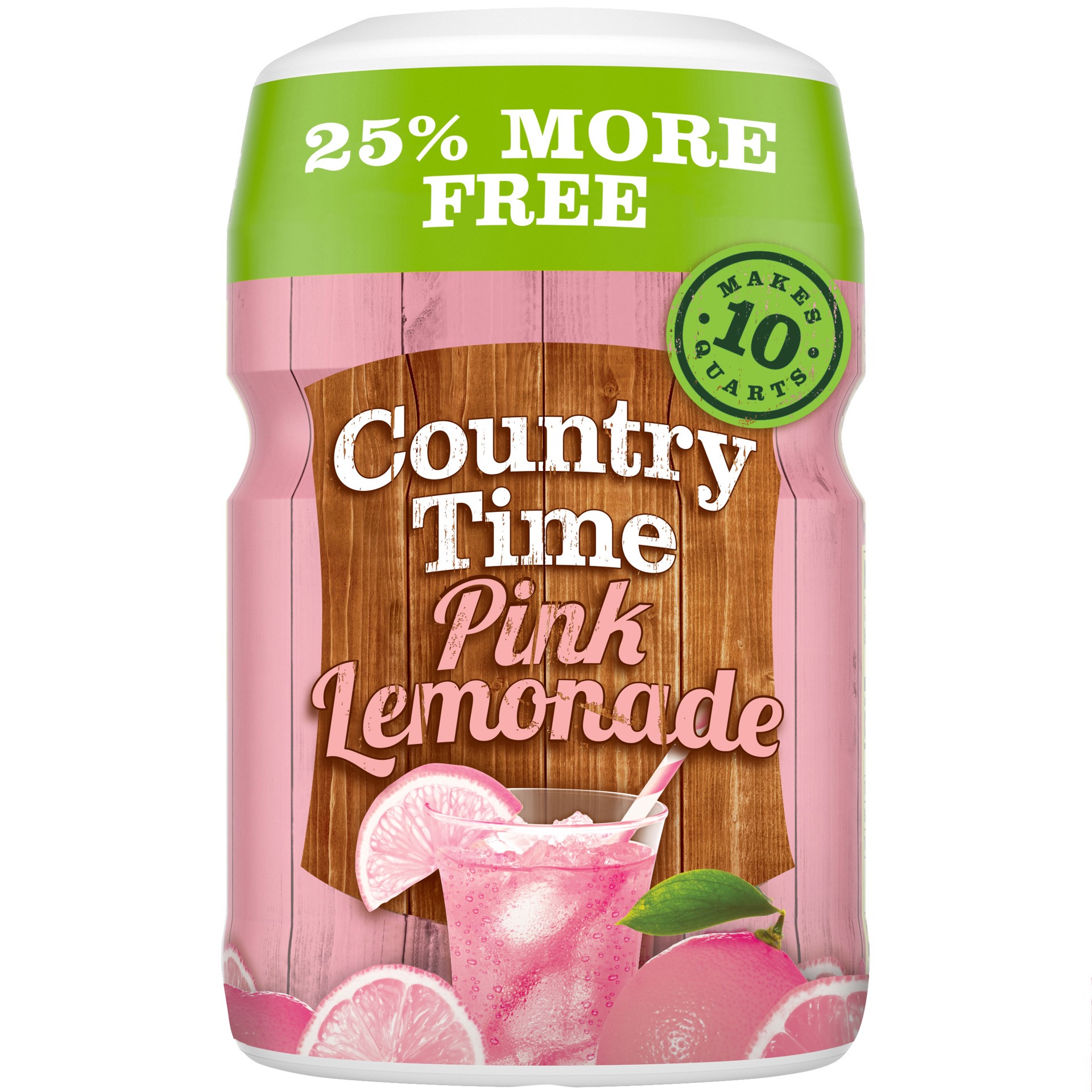 slide 1 of 5, Country Time Pink Lemonade Naturally Flavored Powdered Drink Mix, 23.9 oz Canister, 23.9 oz