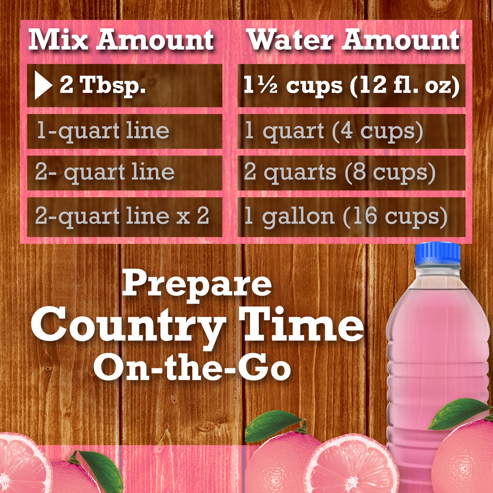 slide 5 of 5, Country Time Pink Lemonade Naturally Flavored Powdered Drink Mix, 23.9 oz Canister, 23.9 oz