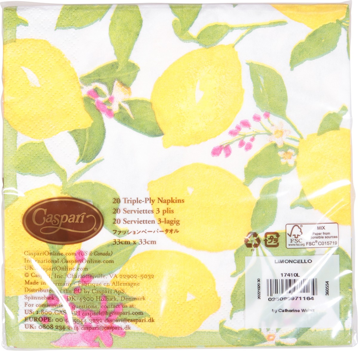 slide 2 of 11, Caspari Limoncello Triple-Ply Napkins 20 ea, 