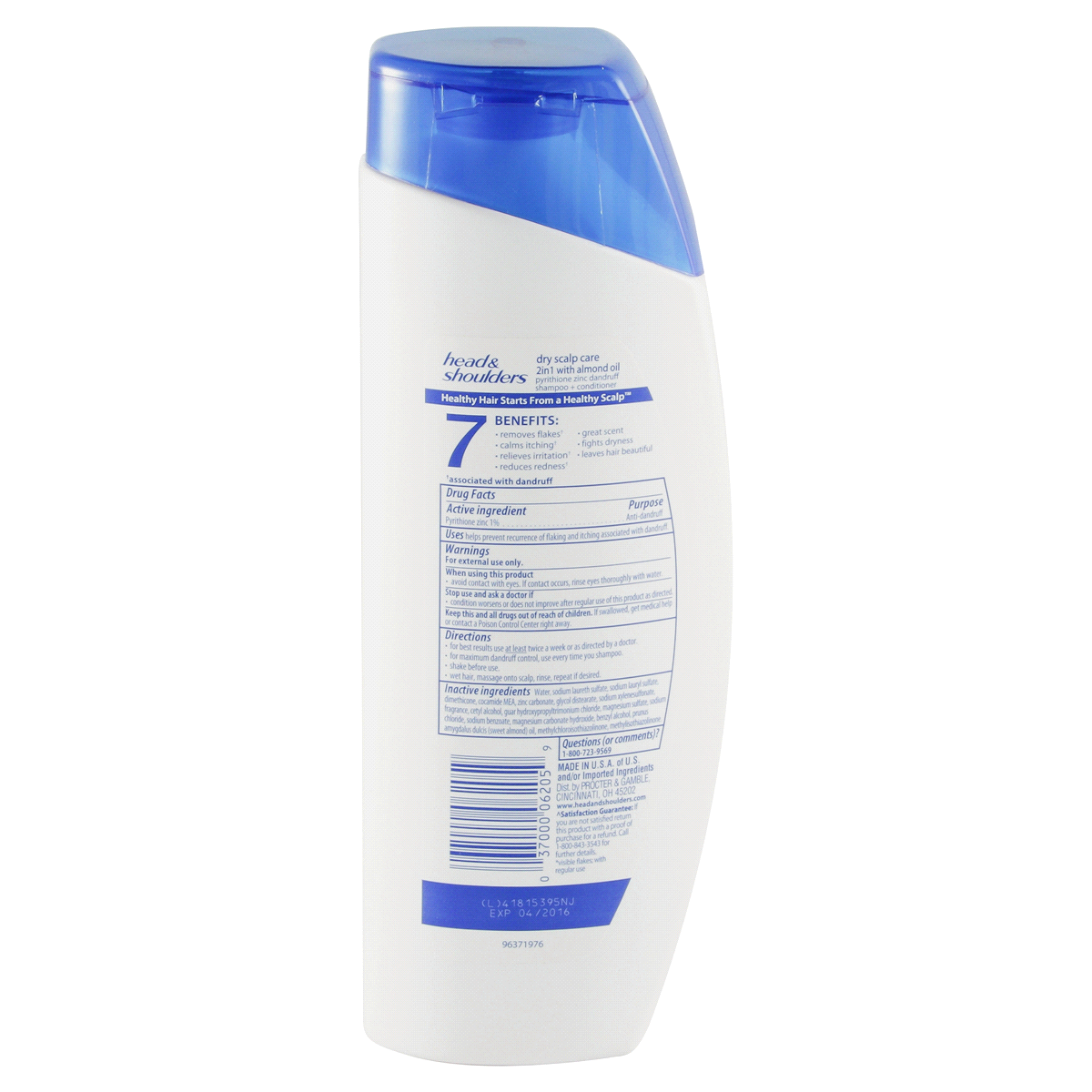 slide 2 of 2, Head & Shoulders Dry Scalp Care 2-in-1 Dandruff Shampoo + Conditioner with Almond Oil, 13.5 fl oz