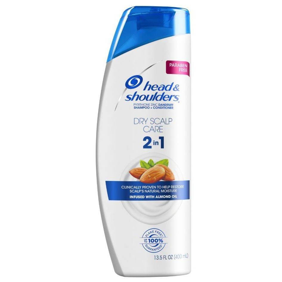 slide 1 of 2, Head & Shoulders Dry Scalp Care 2-in-1 Dandruff Shampoo + Conditioner with Almond Oil, 13.5 fl oz