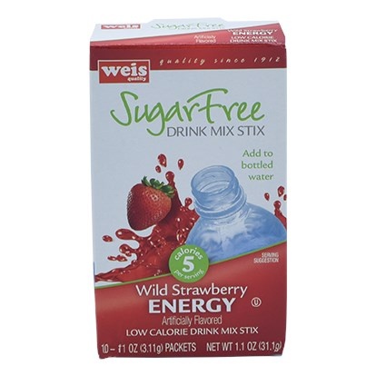 slide 1 of 1, Weis Quality Wild Strawberry Energy Sugar Free Low Calorie Drink Mix Stix - 1.1 oz, 1.1 oz