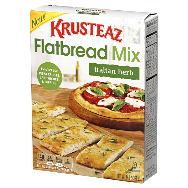 slide 1 of 1, Krusteaz Italian Herb Flatbread Mix, 14 oz