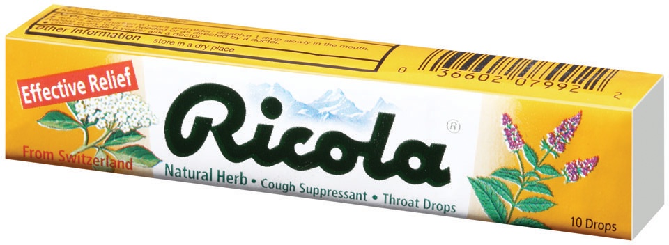 slide 3 of 3, Ricola Natural Herb Cough Suppressant Throat Drops, 10 ct