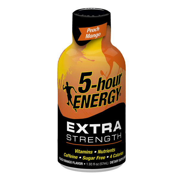 slide 1 of 1, 5-hour ENERGY Shot, Extra Strength, Peach Mango, 1.93 fl oz