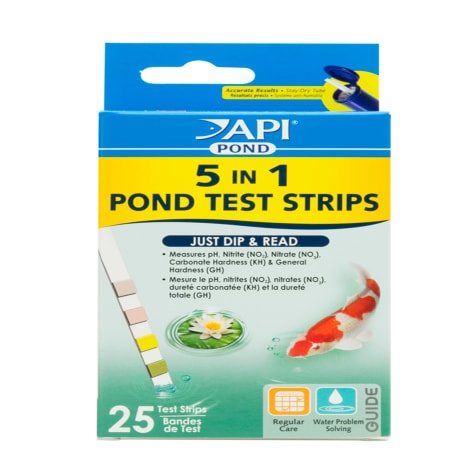 slide 1 of 1, API 5 in 1 Pond Water Test Strips, 25 ct