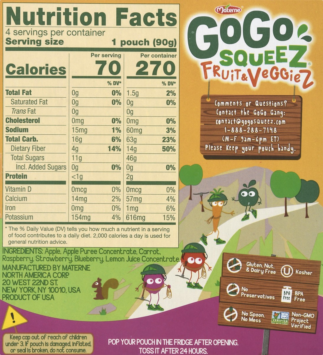 slide 8 of 12, Gogo Squeez Berry Fruit On The Go 4Pk, 12.8 oz