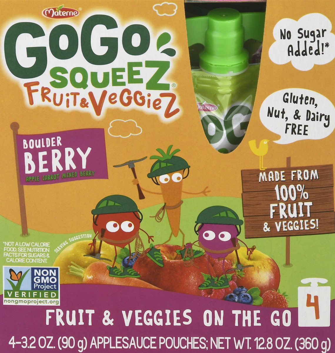 slide 4 of 12, Gogo Squeez Berry Fruit On The Go 4Pk, 12.8 oz