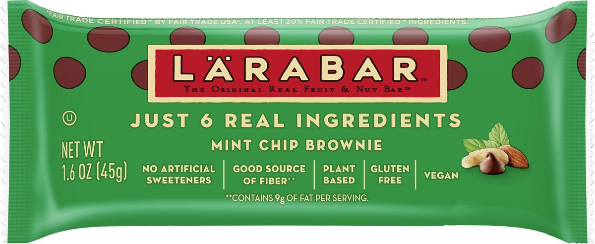 slide 6 of 9, LÄRABAR(tm) Mint Chip Brownie Fruit & Nut Bars, 1.6 oz