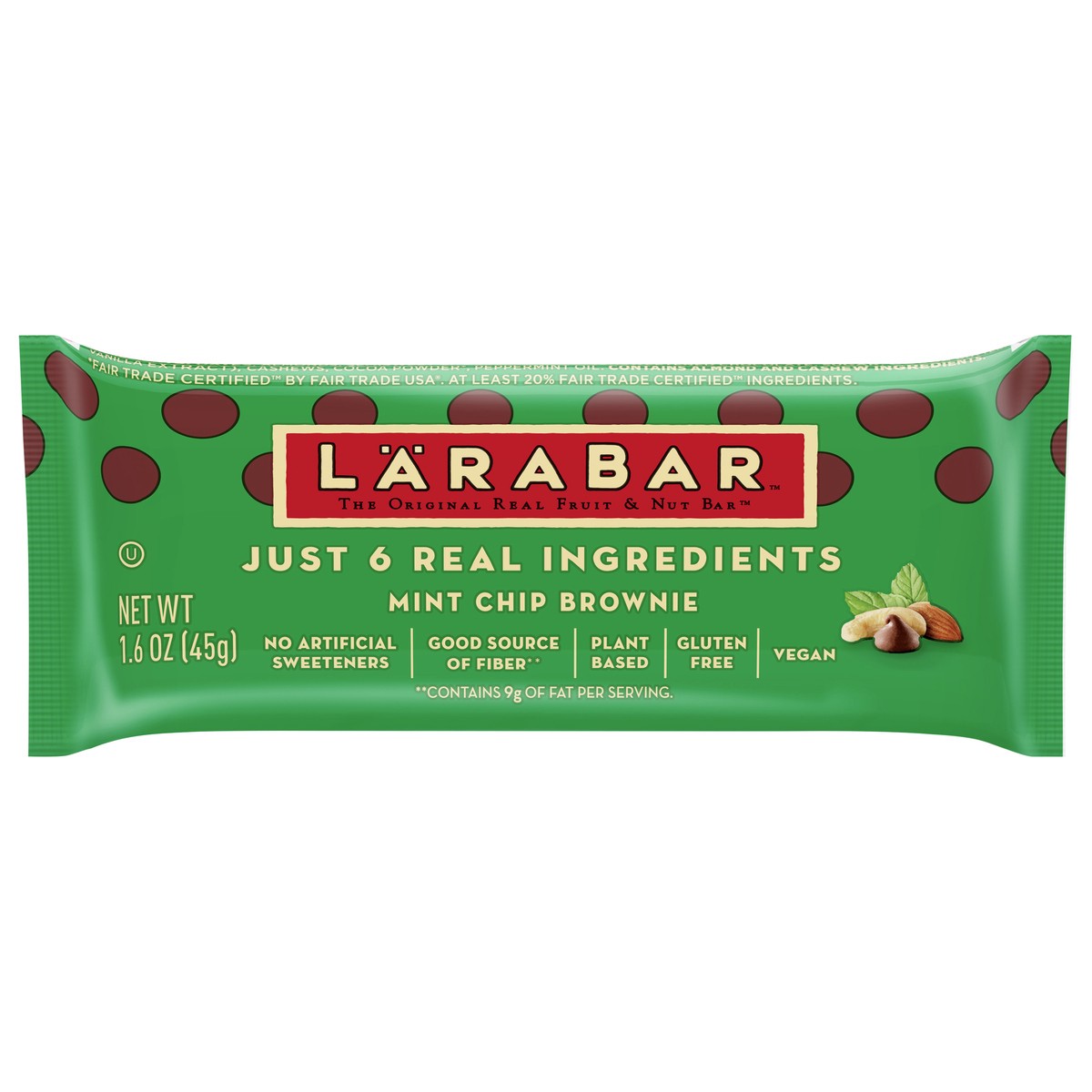 slide 1 of 9, LÄRABAR(tm) Mint Chip Brownie Fruit & Nut Bars, 1.6 oz