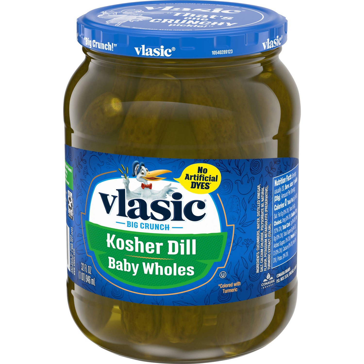 slide 6 of 7, Vlasic Kosher Dill Baby Whole Pickles, Keto Friendly, 32 fl. oz., 32 fl oz