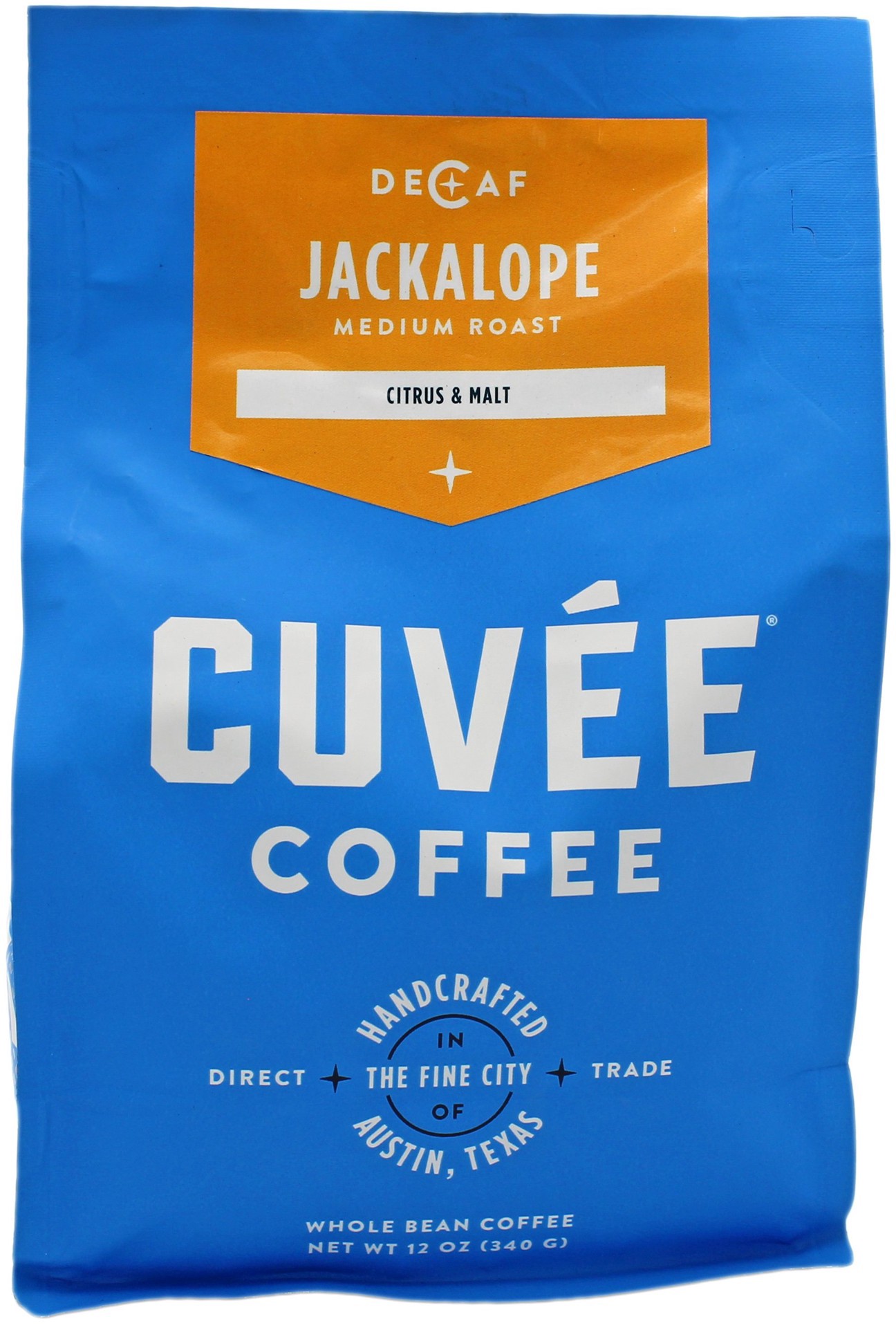 slide 1 of 1, Cuvée Coffee Decaf Jackalope Whole Bean Coffee, 12 oz