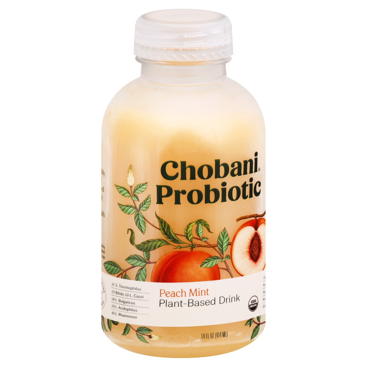 slide 2 of 9, Chobani Peach Probiotic Plant Based Drink, 14 fl oz