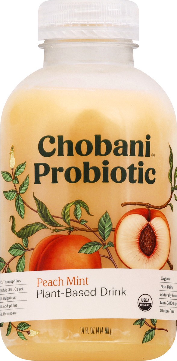 slide 6 of 9, Chobani Peach Probiotic Plant Based Drink, 14 fl oz