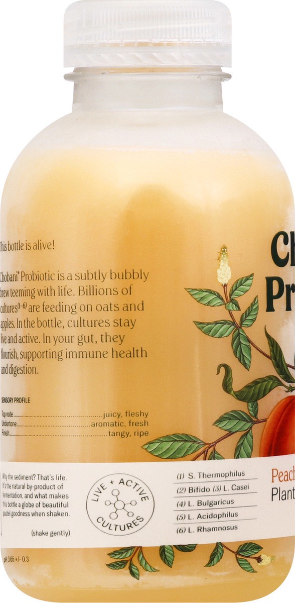 slide 7 of 9, Chobani Peach Probiotic Plant Based Drink, 14 fl oz