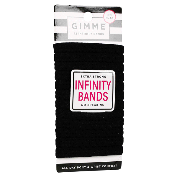 slide 27 of 29, Gimme Infinity Hair Bands Black, 12 ct