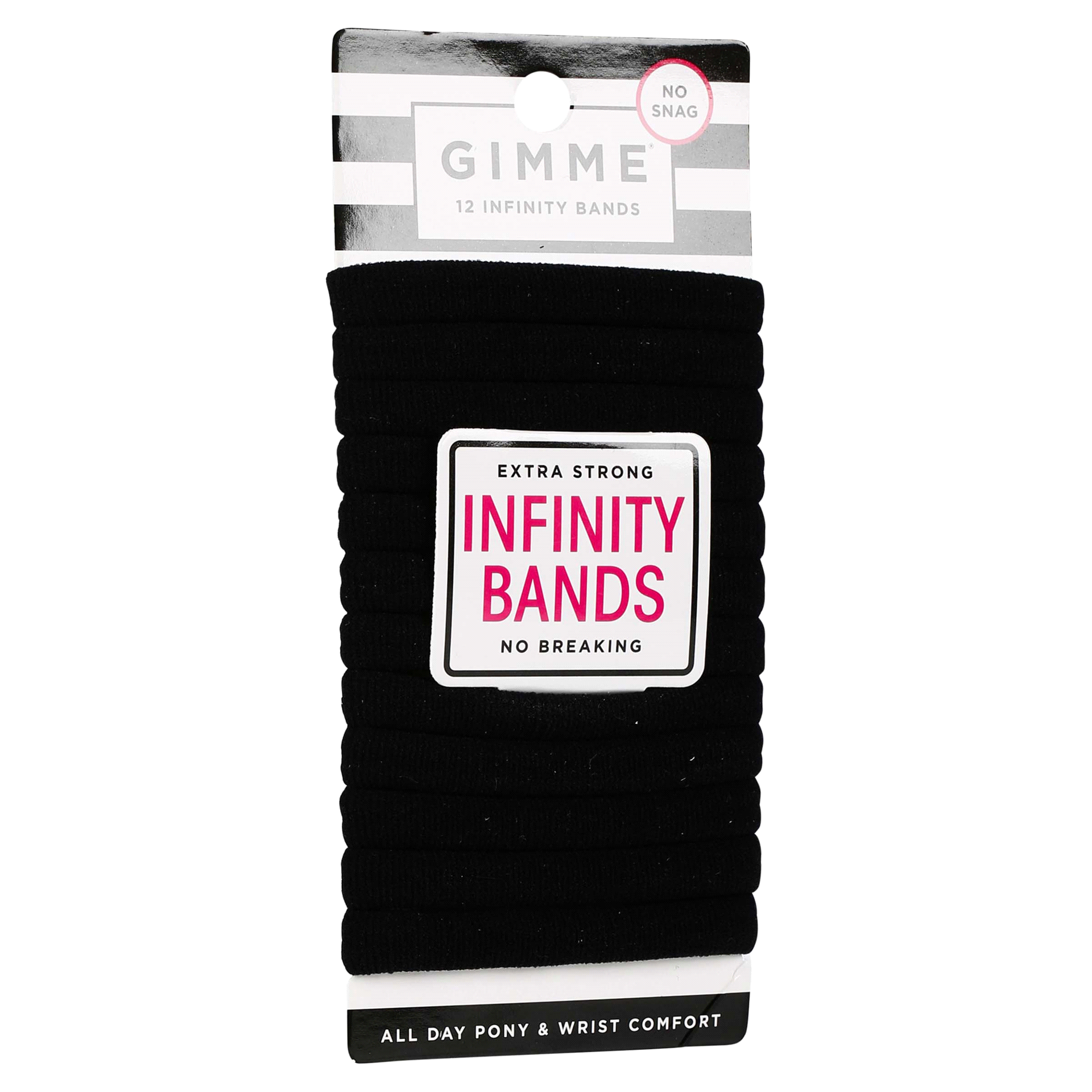 slide 28 of 29, Gimme Infinity Hair Bands Black, 12 ct