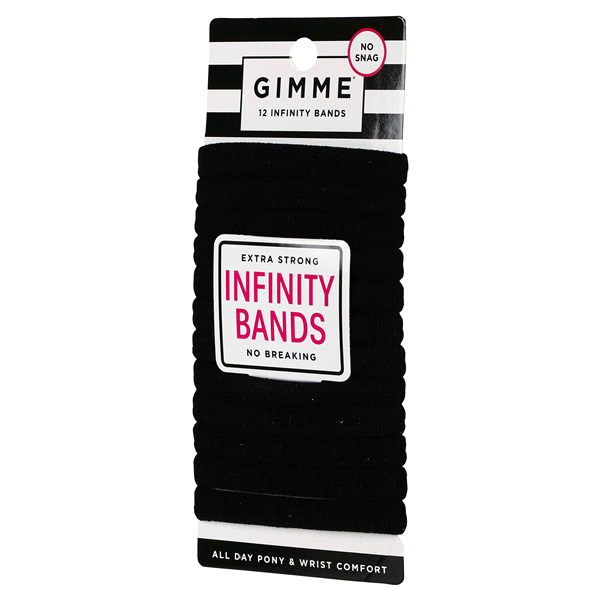 slide 25 of 29, Gimme Infinity Hair Bands Black, 12 ct