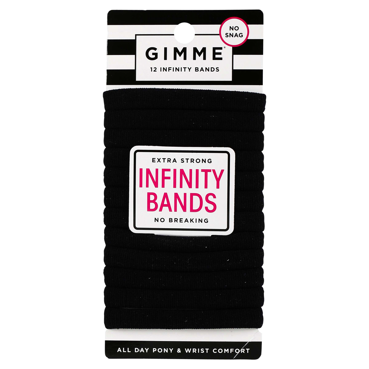 slide 1 of 29, Gimme Infinity Hair Bands Black, 12 ct