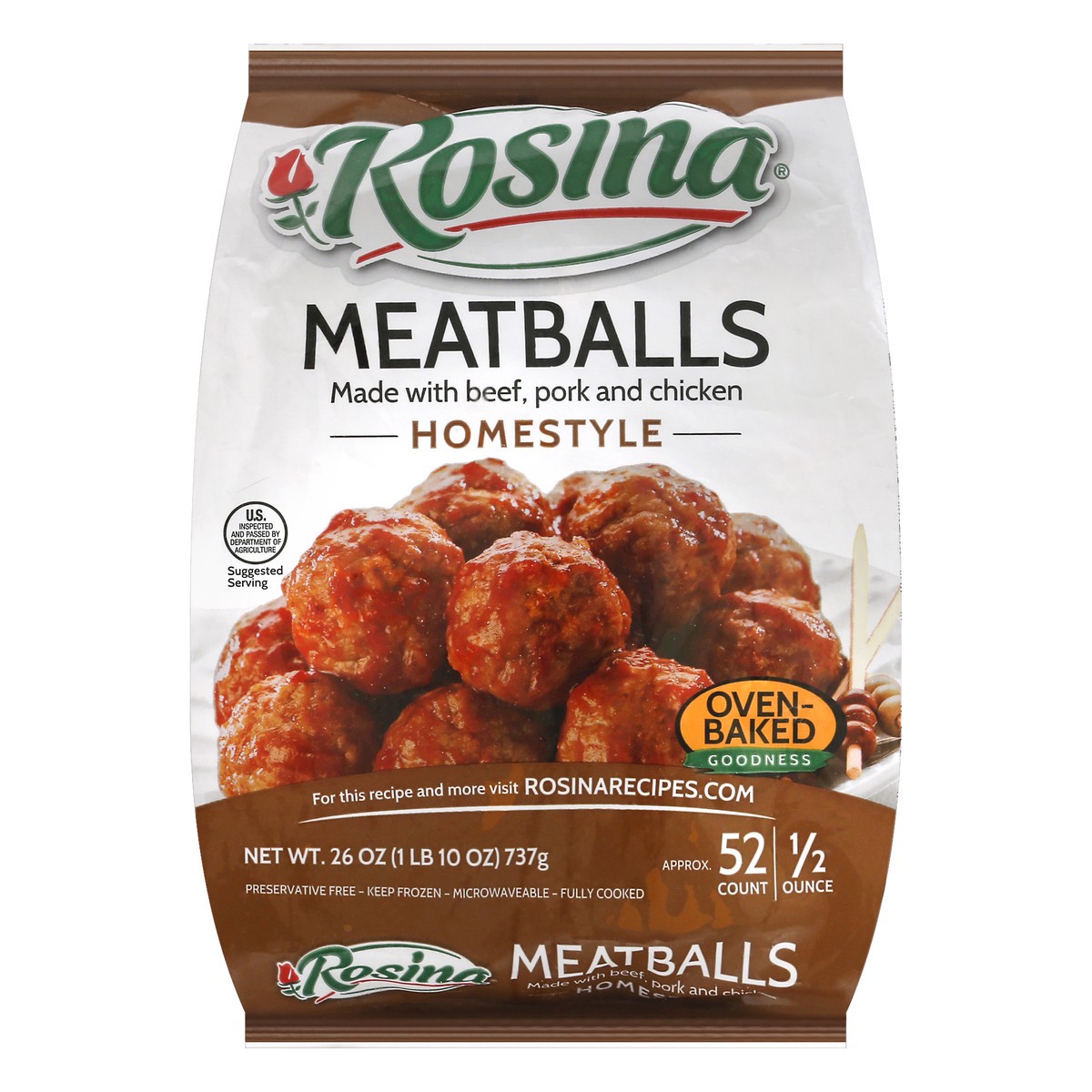 slide 10 of 12, Rosina Homestyle Meatballs 26 oz, 26 oz