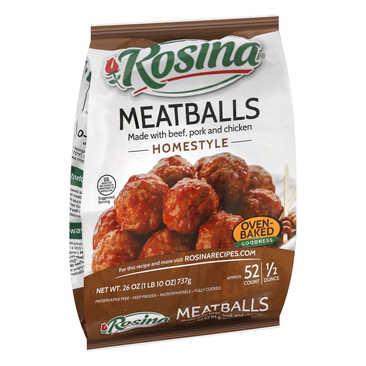 slide 6 of 12, Rosina Homestyle Meatballs 26 oz, 26 oz