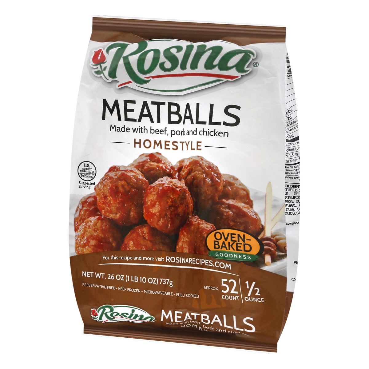 slide 8 of 12, Rosina Homestyle Meatballs 26 oz, 26 oz