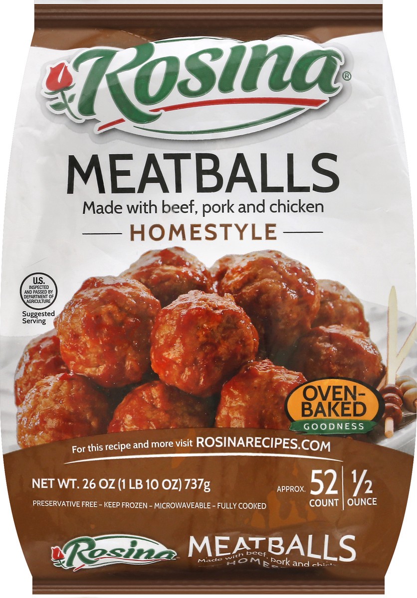 slide 1 of 12, Rosina Homestyle Meatballs 26 oz, 26 oz