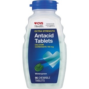 slide 1 of 1, CVS Health Antacid Tablets Extra Strength Wintergreen, 96 ct; 750 mg