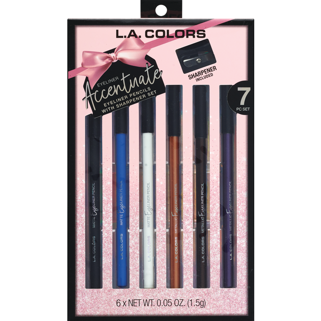 slide 1 of 1, LA COLORS Lac 7Pc Eyeliner Gift Set, 1 oz