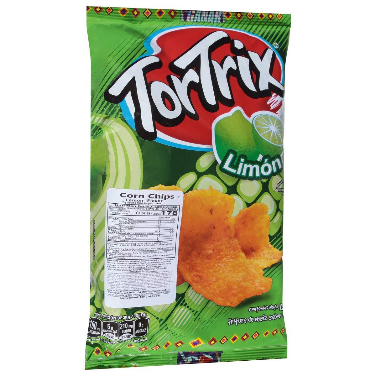 slide 2 of 14, Tortrix Lemon Flavor Corn Chips 180 g, 6.35 oz