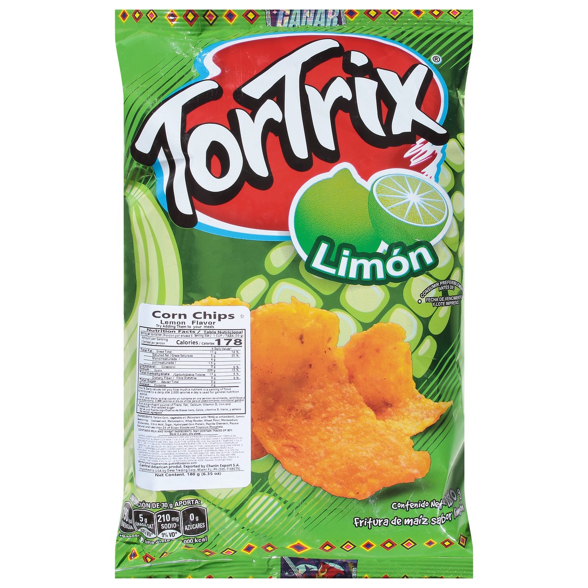 slide 8 of 14, Tortrix Lemon Flavor Corn Chips 180 g, 6.35 oz