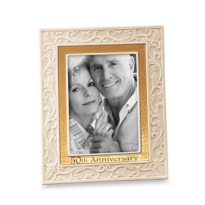 slide 1 of 1, Lenox 50th Anniversary Picture Frame, 5 in x 7 in