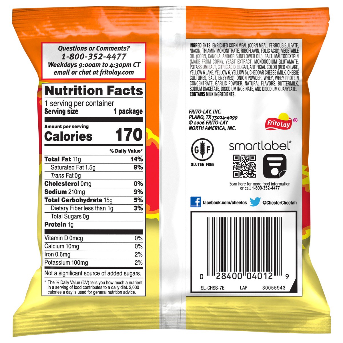 slide 2 of 3, Cheetos Crunchy Cheese Flavored Snacks Flamin' Hot Flavored 1 Oz, 1 oz